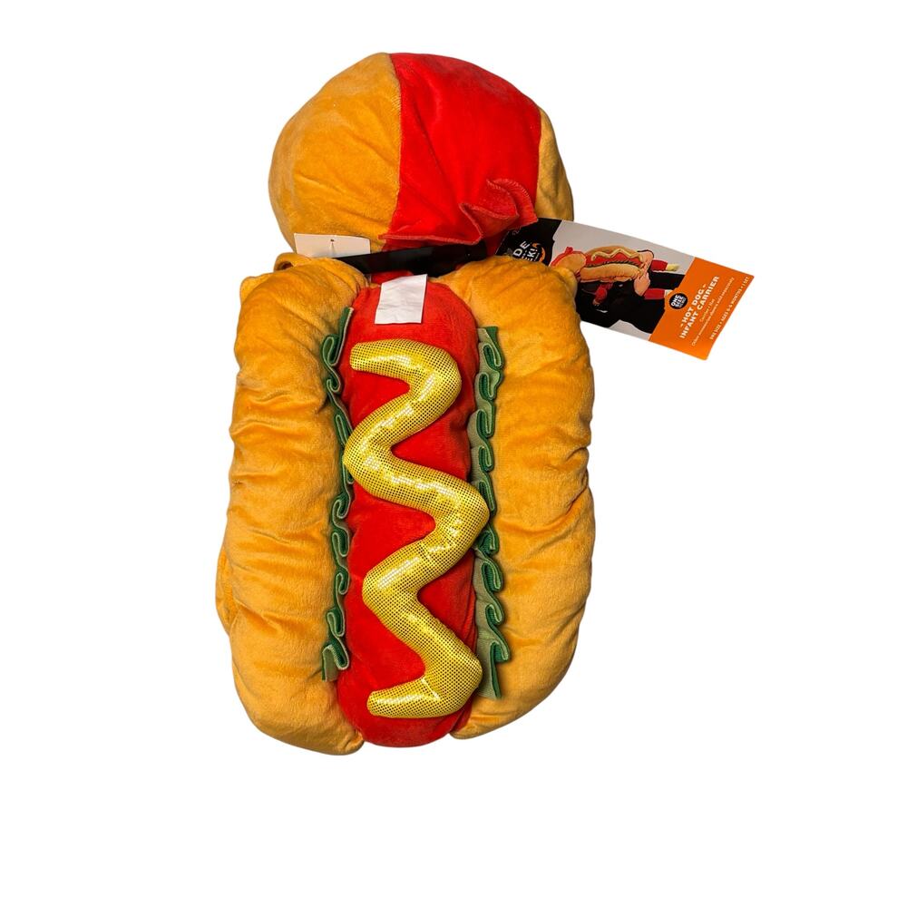 Hyde & EEK Baby Hot Dog Infant Career and Hat Halloween Costume Yellow Red OS